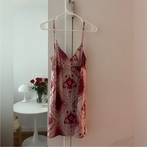 Zimmermann Red and Pink Ikat Patterned Dress